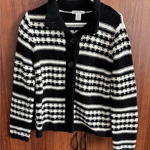 Hannah Monochrome Striped Knit Sweater
